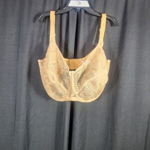 Panache Tango Balconnet Bra 3251 Nude Beige Leaf Embroidered Sheer 42HH Womens